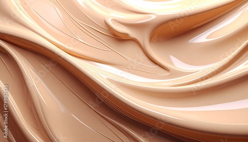 Liquid foundation cream texture background 3D render