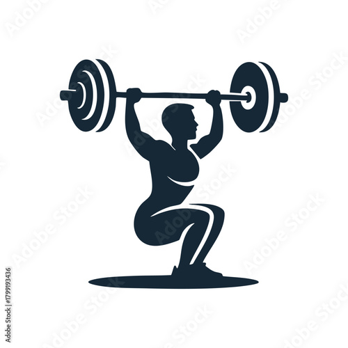 Weightlifting Silhouette in Overhead Squat Pose