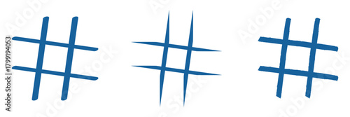 Hashtag icons set. Hashtag icon seo search engine optimization icon. Hashtag crossing. Set of social media hashtags. Hashtag icon set for web and mobile app.