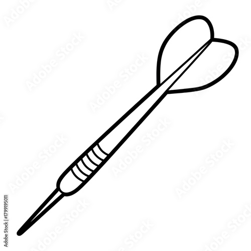Dart Arrow Outline Illustration for Coloring and Game Design