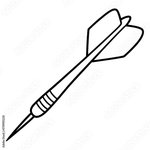 Dart Arrow Outline Illustration for Coloring and Game Design