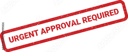 Distressed rubber stamp vector illustration clearly displaying the essential text URGENT APPROVAL REQUIRED with a grunge texture