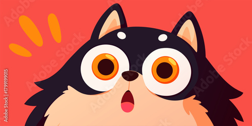 Surprised Cartoon Dog Character Vector Illustration