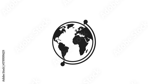 Simple globe icon minimalist flat illustration perfect for geography-related apps websites and educational materials