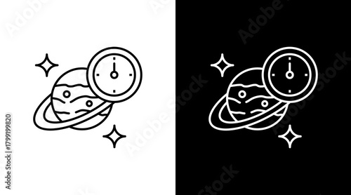 Space Time White Icon Set Design