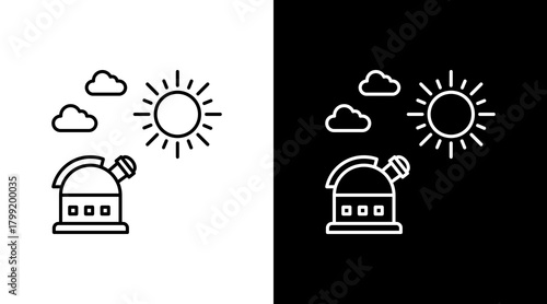 Solar Observatory White Icon Set Design