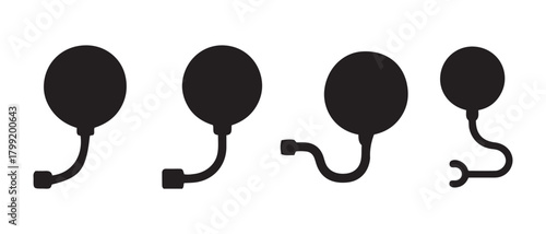 Pop filter microphone sound recording equipment vector icons.
