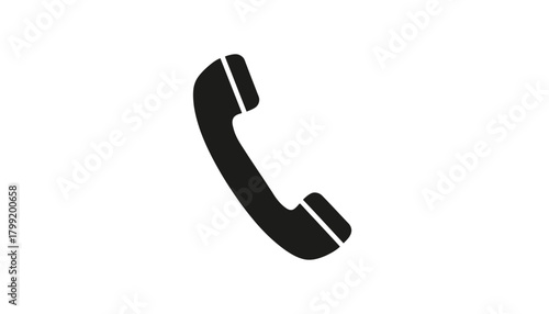 Simple phone icon black glyph illustration for contact and communication isolated on white background