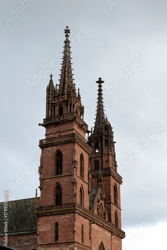 Tower of Basel`s Town Hall, Switzerland