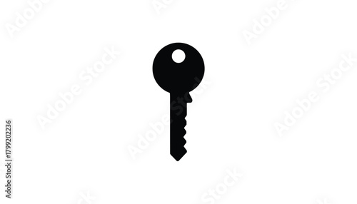 Simple key icon a flat glyph isolated on a white background for security and access control systems