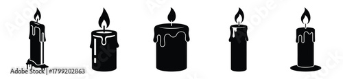 frozen candle vector design with black silhouette and white background