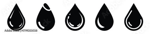 frozen water droplet vector design with black silhouette and white background