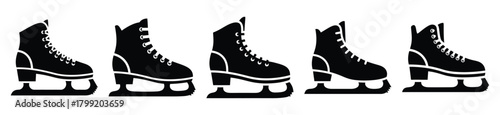 ice skate vector design with black silhouette and white background