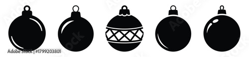 ornament ball vector design with black silhouette and white background