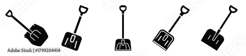 snow shovel vector design with black silhouette and white background
