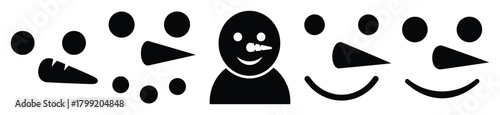 snowman face vector design with black silhouette and white background