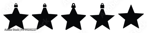 star ornament vector design with black silhouette and white background