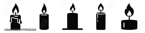 winter candlelight vector design with black silhouette and white background