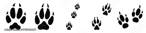 winter deer track vector design with black silhouette and white background