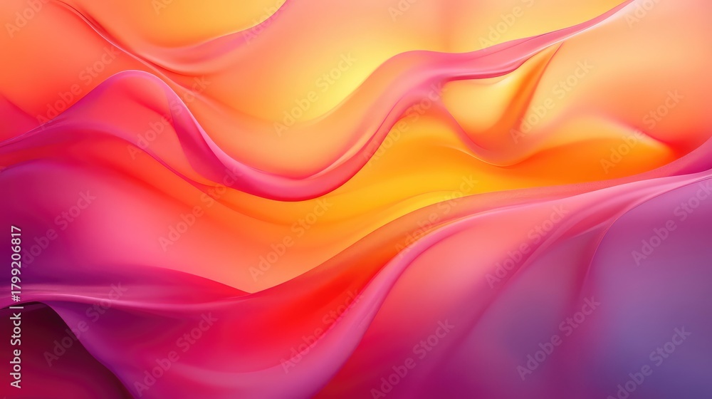 Fototapeta premium Abstract flowing fabric presenting vibrant gradient colors
