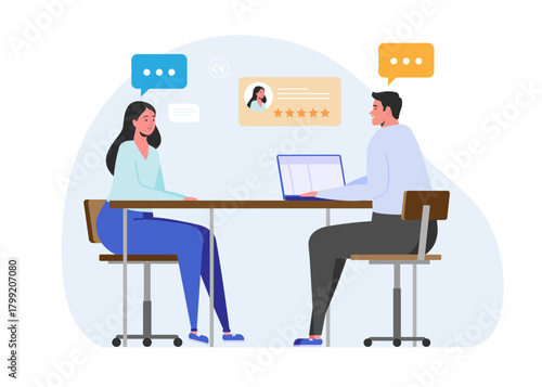 Interview with human resources stock illustration