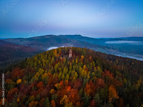 Sonnenaufgang Ringwarte Ringkogel - Oststeiermark - Morgenrot - Herbst - Oststeirische Hügelland - Hartberg - Österreich