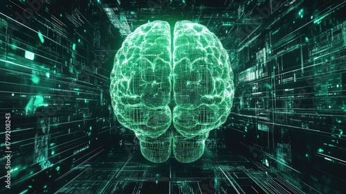 Artificial intelligence brain learning in digital cyberspace network