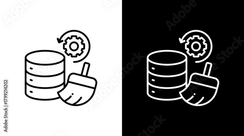 Data Cleaning White Icon Set Design