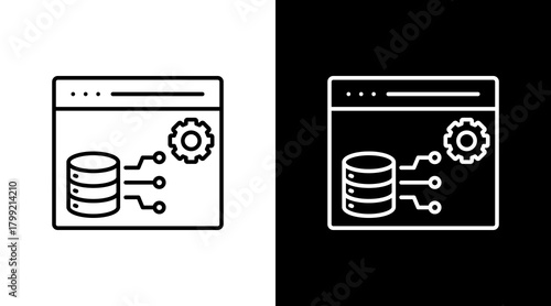 Data Extraction White Icon Set Design