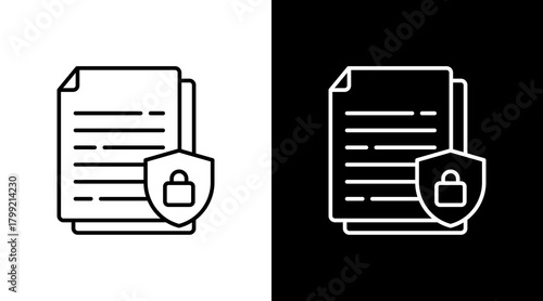 Data Security White Icon Set Design