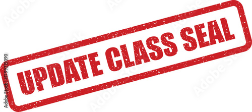 Official red rubber stamp with Update Class Seal message, featuring a grunge texture for formal educational verification