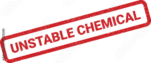 Official warning stamp with a distressed effect indicating a hazardous or reactive chemical substance