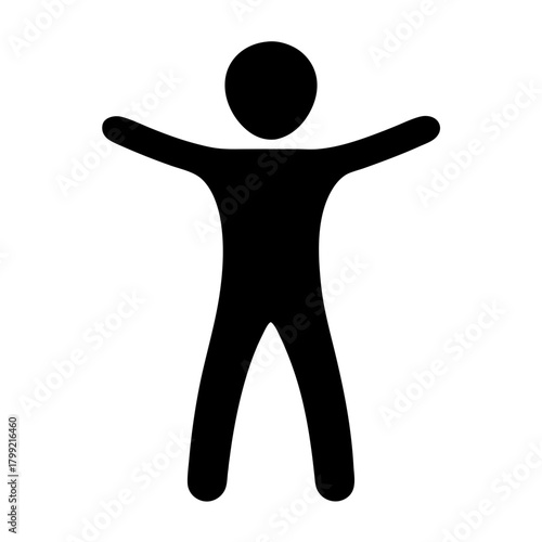 Silhouette of a person with arms outstretched in a welcoming pose