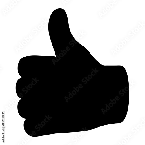 Silhouette image of a hand giving a thumbs up approval gesture