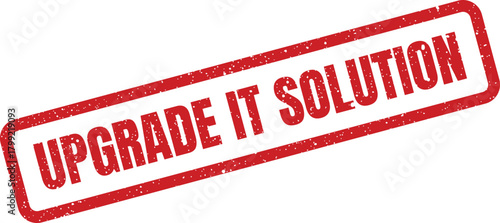 Red grunge rectangular stamp with bold lettering denoting an enhanced information technology system solution