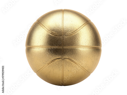 A gold basketball with a shiny surface