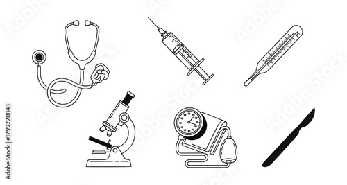 Medical equipment illustration isolated on black background
