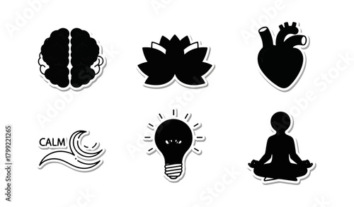 Abstract shapes and symbols illustration for conceptual design