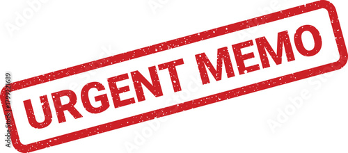 Red grunge rubber stamp mark indicating an Urgent Memo for immediate business communication notification