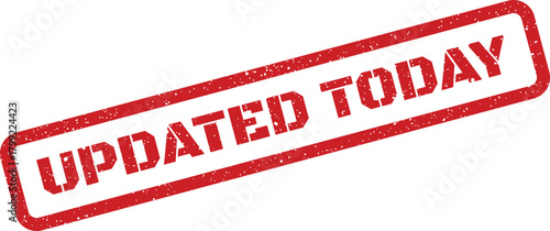 Red grunge textured rubber stamp mark clearly displaying UPDATED TODAY for real time information or status updates