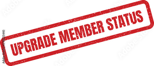 Red rectangular stamp with a grunge effect, displaying text for an enhanced member status