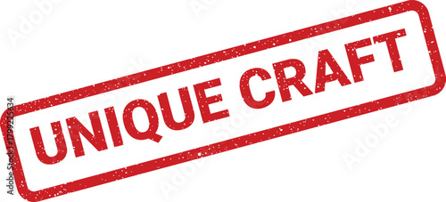 Red rectangular unique craft rubber stamp with distressed texture for handmade artisanal products