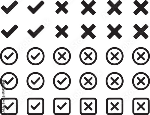 Checkmarks and crosses for verification designs