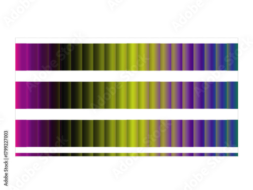 Horizontal color bar spectrum gradient abstract design element on isolated white background