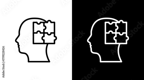 Logical Thinking White Icon Set Design
