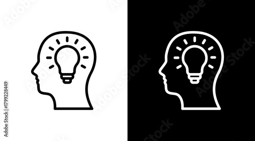 Idea White Icon Set Design