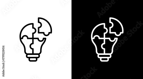 Problem Solving White Icon Set Design