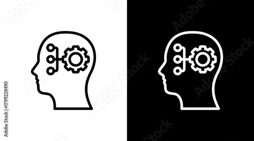 Critical Thinking White Icon Set Design