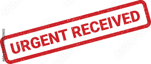 Textured rectangular marking displaying the words urgent received for confirming prompt delivery or mail acknowledgment