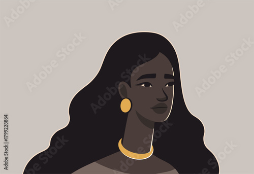Elegant Minimalist Portrait of a Beautiful Black Woman
